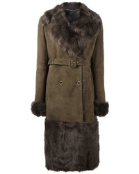 Женское оливковое пальто от Agnona