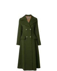 Женское оливковое пальто от Alberta Ferretti