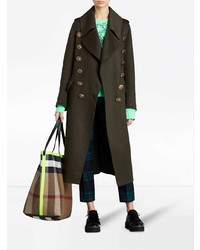 Женское оливковое пальто от Burberry