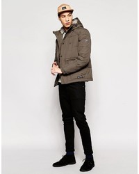 Мужское оливковое пальто от Puffa