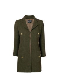 Женское оливковое пальто от Chanel Vintage