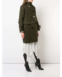 Женское оливковое пальто от Sacai