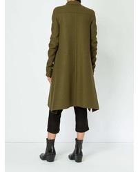 Женское оливковое пальто от Rick Owens