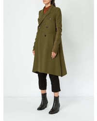 Женское оливковое пальто от Rick Owens