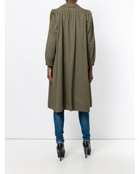 Женское оливковое пальто от Yves Saint Laurent Vintage