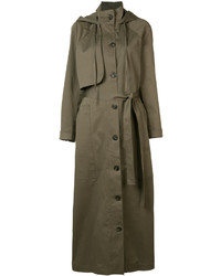 Женское оливковое пальто от Josh Goot