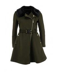 Женское оливковое пальто от LOST INK
