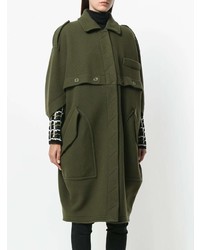 Женское оливковое пальто от Moschino