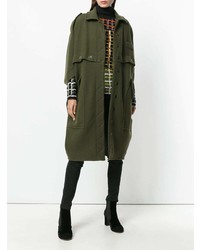 Женское оливковое пальто от Moschino