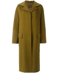Женское оливковое пальто от Odeeh