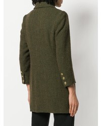 Женское оливковое пальто от Chanel Vintage