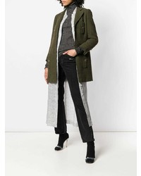 Женское оливковое пальто от Chanel Vintage