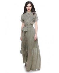Оливковое платье-макси от Olivegrey