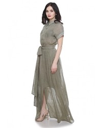 Оливковое платье-макси от Olivegrey