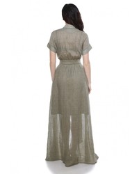 Оливковое платье-макси от Olivegrey