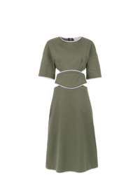 Оливковое платье-миди от Framed
