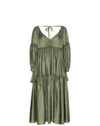 Оливковое платье-миди от Rejina Pyo