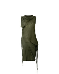 Оливковое платье-миди от Rick Owens DRKSHDW