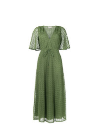 Оливковое платье-миди от Temperley London