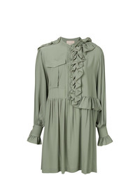 Оливковое платье-рубашка от Erika Cavallini