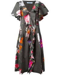 Оливковое платье с рюшами от Blumarine