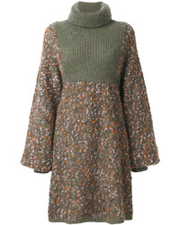 Оливковое платье-свитер от Chloé