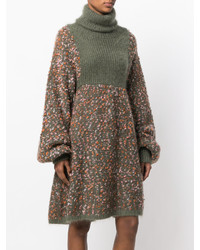 Оливковое платье-свитер от Chloé