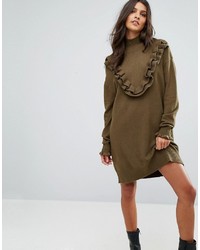 Оливковое платье-свитер от Vero Moda