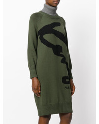 Оливковое платье от Kenzo