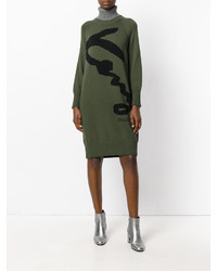 Оливковое платье от Kenzo