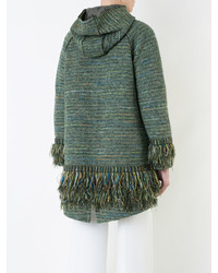 Женское оливковое твидовое пальто от Coohem