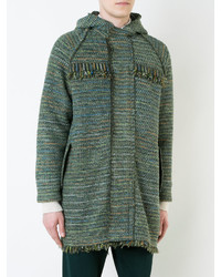 Мужское оливковое твидовое пальто от Coohem