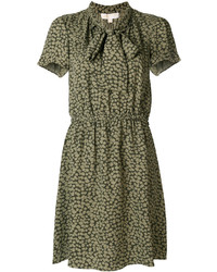 Оливковое шелковое платье от MICHAEL Michael Kors