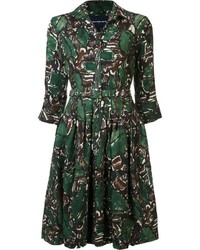 Оливковое шелковое платье от Samantha Sung