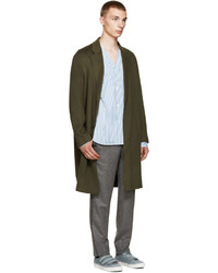 Мужское оливковое шерстяное пальто от Acne Studios