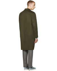 Мужское оливковое шерстяное пальто от Acne Studios