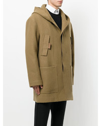 Мужское оливковое шерстяное пальто от Jil Sander
