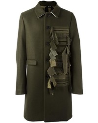 Мужское оливковое шерстяное пальто от No.21