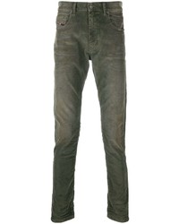 Мужские оливковые бархатные джинсы от Diesel