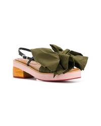 Оливковые босоножки на каблуке от Marni