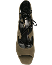 Женские оливковые босоножки от Saint Laurent