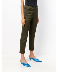 Женские оливковые брюки-галифе с принтом от Etro