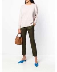 Женские оливковые брюки-галифе с принтом от Etro