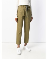 Женские оливковые брюки-галифе от Semicouture