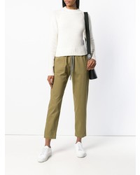 Женские оливковые брюки-галифе от Semicouture