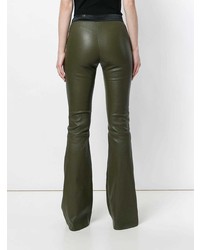 Оливковые брюки-клеш от Drome