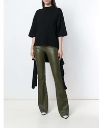 Оливковые брюки-клеш от Drome