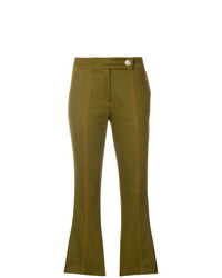 Оливковые брюки-клеш от MSGM
