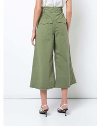 Оливковые брюки-кюлоты от Nili Lotan