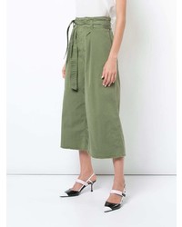 Оливковые брюки-кюлоты от Nili Lotan